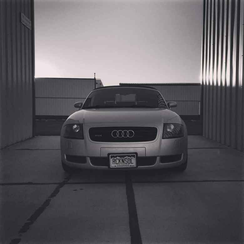 My silver Audi TT Roadster Quattro looked good among the airplane hangars.
