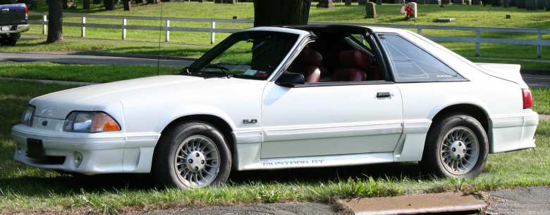 1987-1988 Ford Mustang 5.0, comparatively rare T-top version.