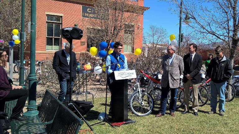 representative from Zagster, Fort Collins Bike Share ceremony