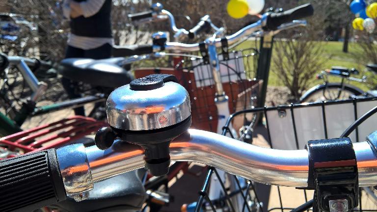 Bell on Zagster city share bicycle.