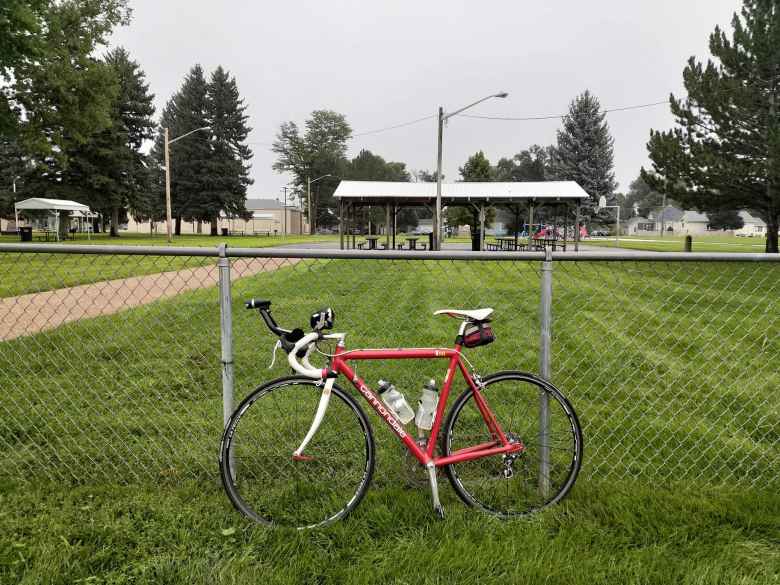 My red 1992 Cannondale 3.0 at Highland Middle School in Ault, CO.