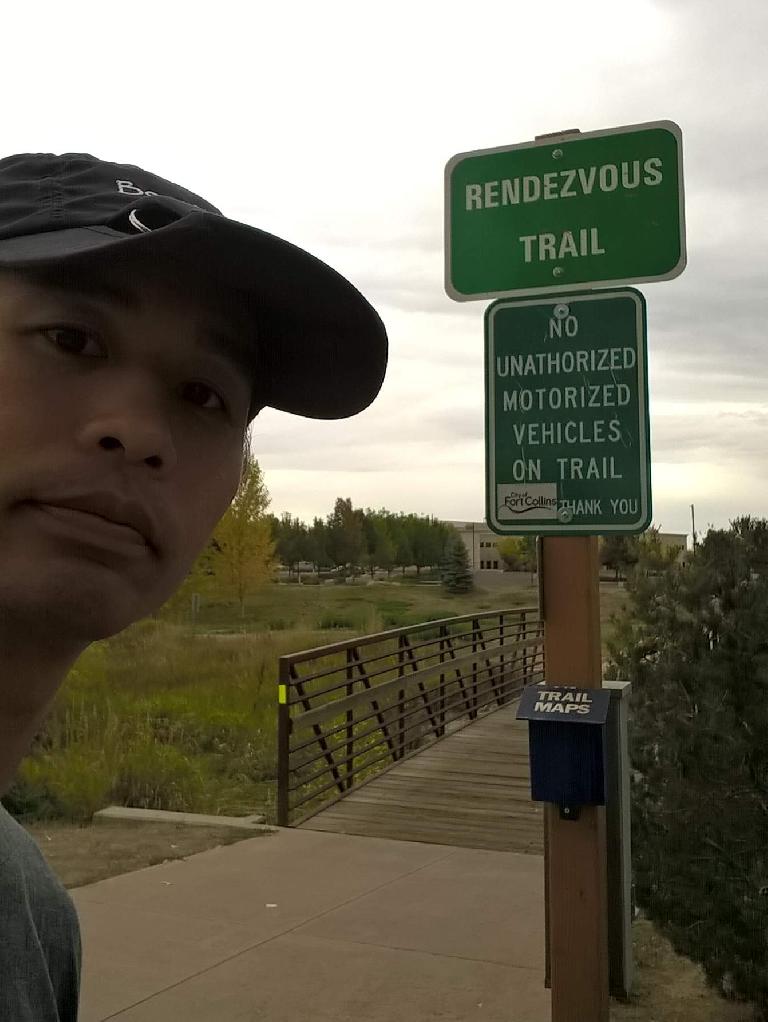 Felix Wong at the start of the Rendezvous Trail in Fort Collins.