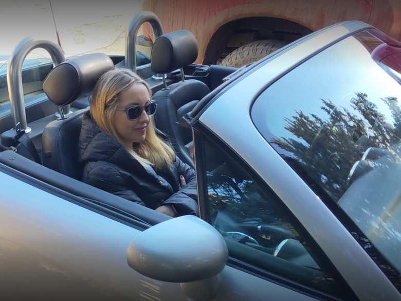 Andrea in my Audi TT Roadster Quattro while going for a drive in the Poudre Canyon.