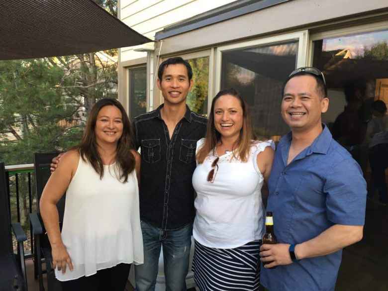 Michelle, Felix, Raquel, and Hiro at a Fourth of July.