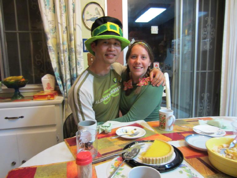 Kelly and I were wearing lots of green for St. Patrick's Day.