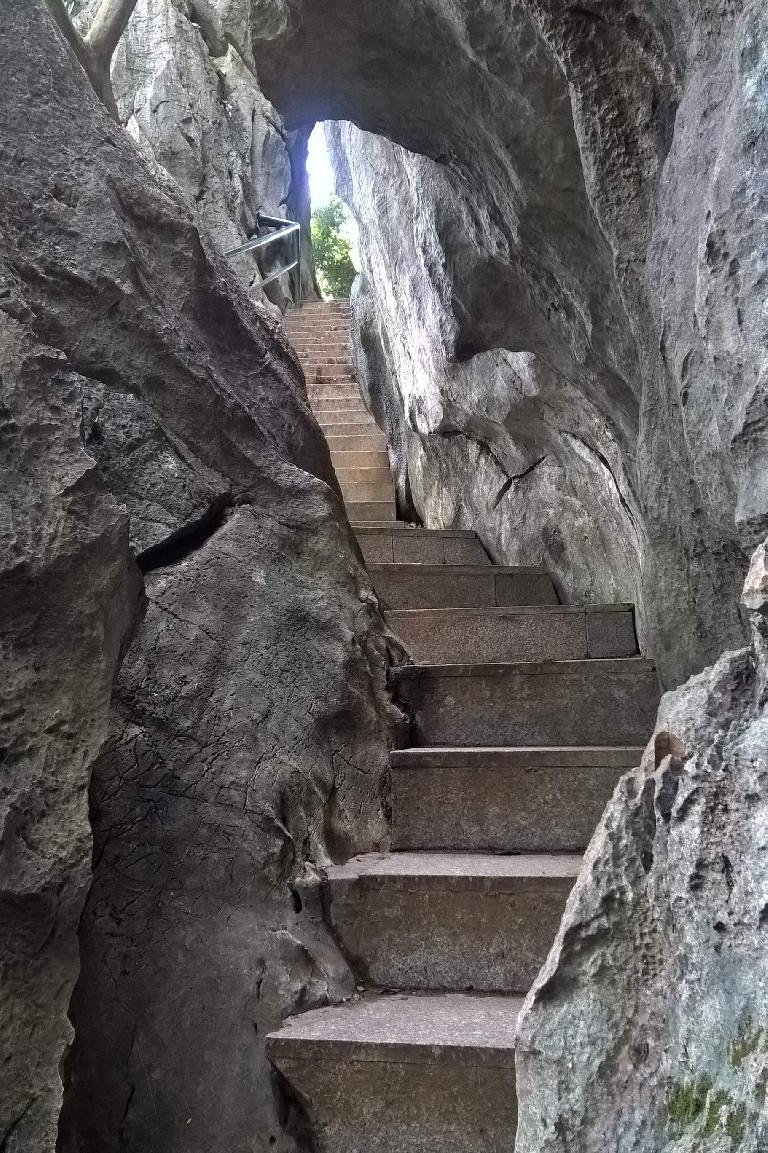 Stairway into the Fujian Linyin Stone Forest.