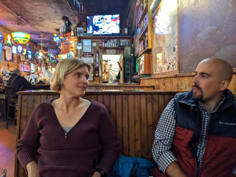 Mel and Manuel at the Trail Head Tavern.