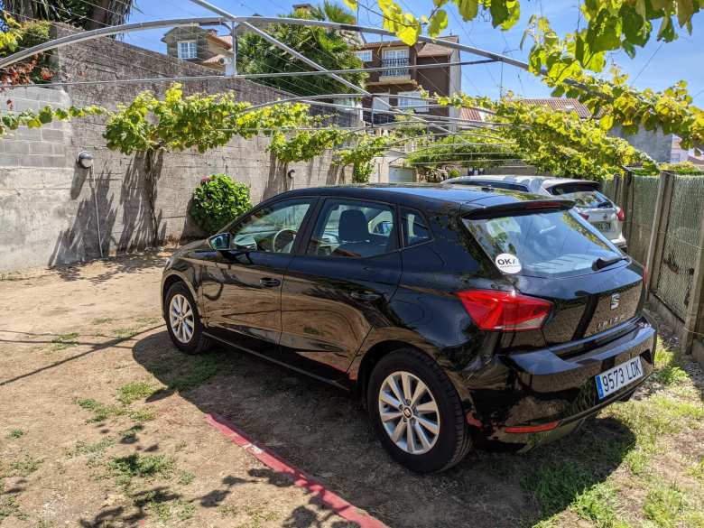 The Seat Ibiza I rented upon arriving in Galicia, as shown in Cambados.