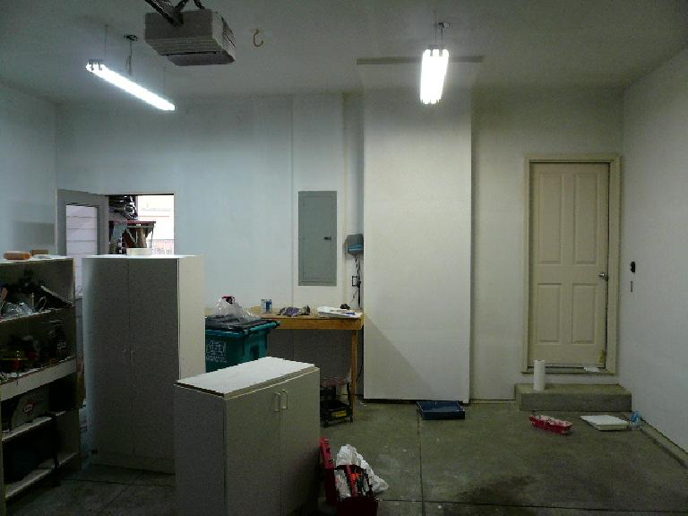 [Intermediate stage] The garage all primed and ready for topcoats.