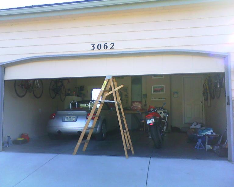 How I kept the garage door open when the garage door opener broke.