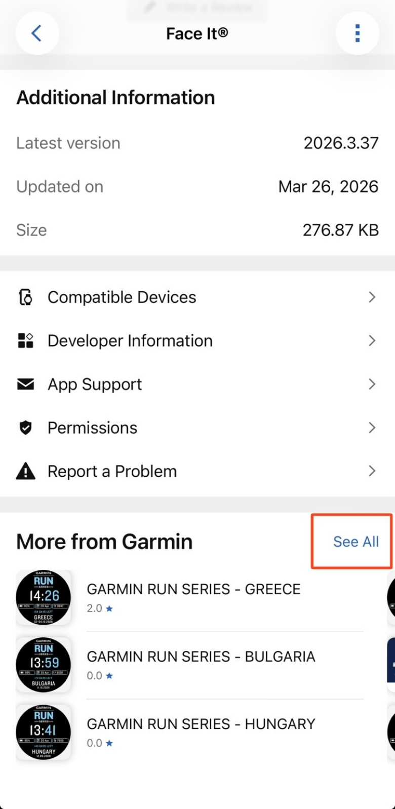 Scroll down to the end of that watch face to see a link to all the watch faces designed by Garmin for the Connect IQ app.