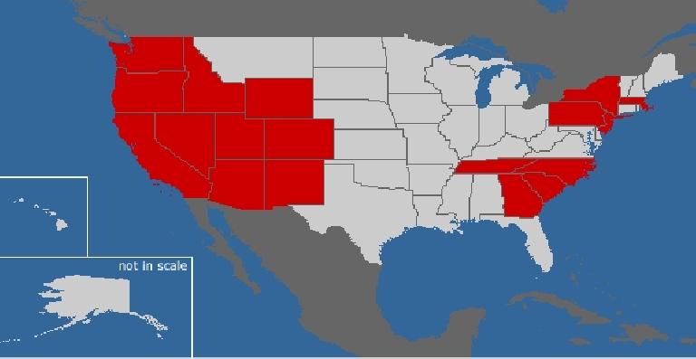 States visited during my 2005 Great American Road Trip.