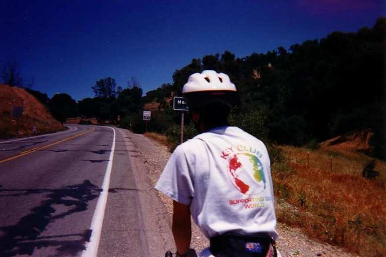 Ken Loo looks up a hill during the 1995 Gold Rush Century.