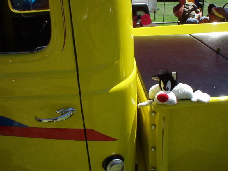 In the midst of a heat wave, we went to Pleasanton (~95 degrees) for the Good Guys Nationals, a hot rod show.  We saw some friends including Sylvester...