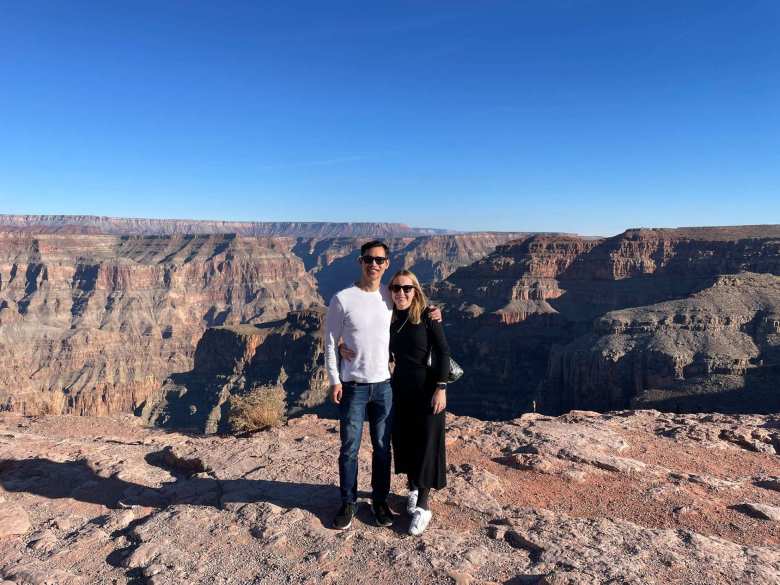 Felix and Andrea at Guano Point at Grand Canyon West.