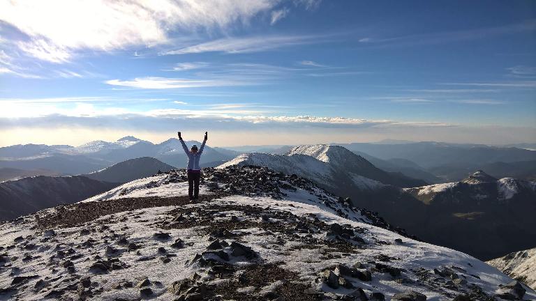 Maureen at the top of Grays Peak. Maureen at the top of Grays Peak.