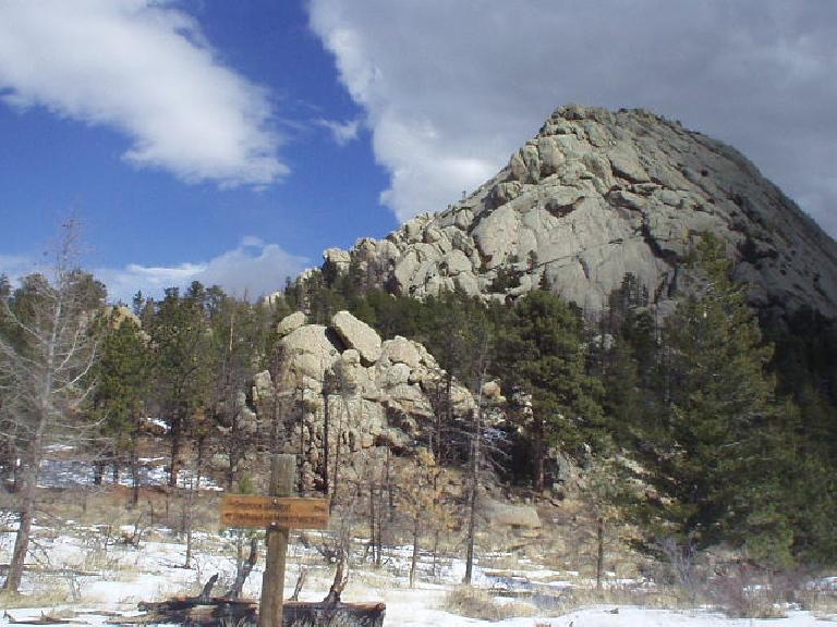 After hiking about 2.5 miles we made it to Greyrock Mountain, which is a popular site for rock climbing (though not on this March day). After hiking about 2.5 miles we made it to Greyrock Mountain, which is a popular site for rock climbing (though not on this March day).