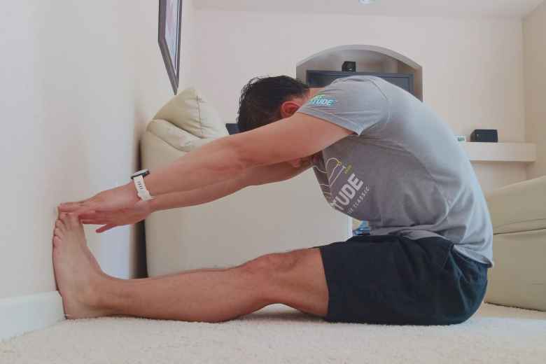 Photo: Doing a hamstring wall stretch for 60 seconds everyday.