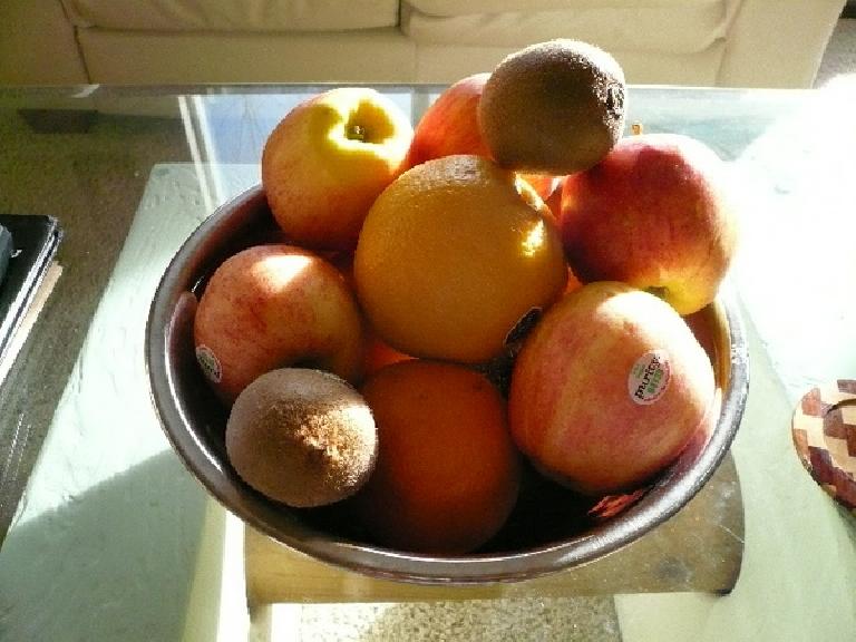 My ever-present fruit bowl.  I seem to go through one of these every week.