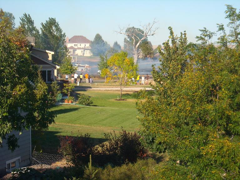 A brush fire in my neighborhood was only about 500 feet away from my house.