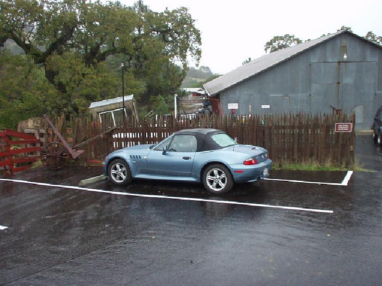 The backroads to Henry Coe State Park made for some great sports car driving.  It was sunny all the way there so Lina's top was down, but it started raining 1 minute before we started hiking!