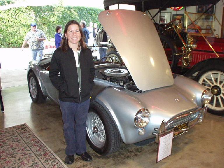 Wait a minute, the body panels aren't fiberglass...  It turned out that this Shelby Cobra was authentic (not a kit), which I got Sharon to pose with.