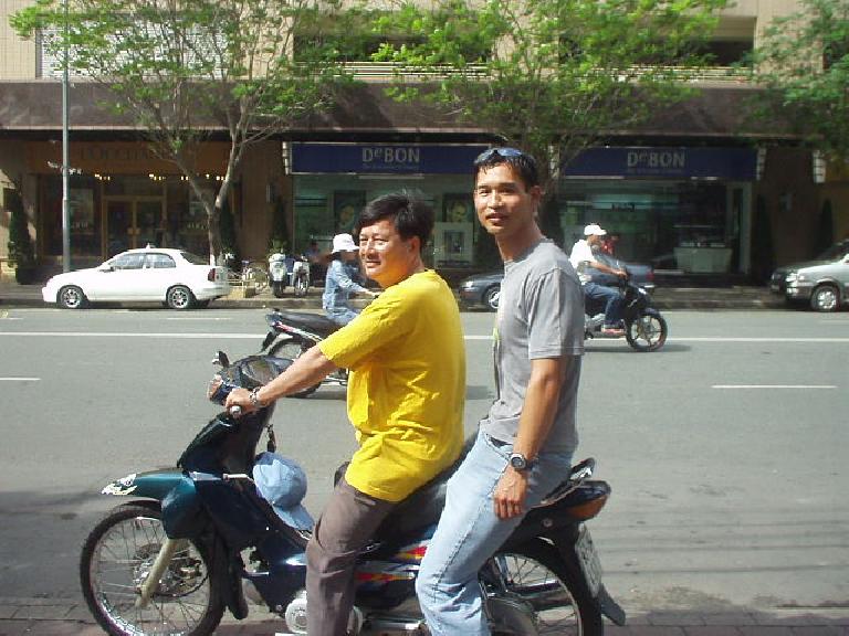 Felix Wong on his first motorbike ride.  It would not be his last.