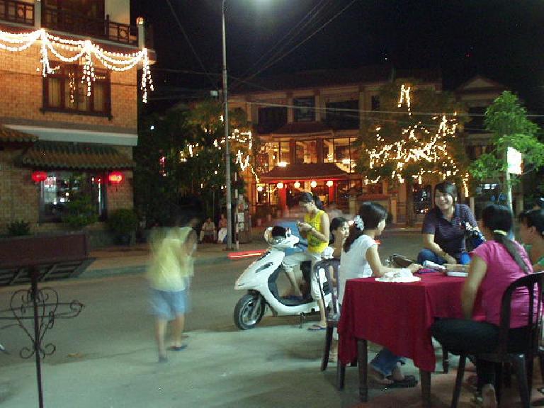 Dining al fresco at night in Hoi An. Dining al fresco at night in Hoi An.