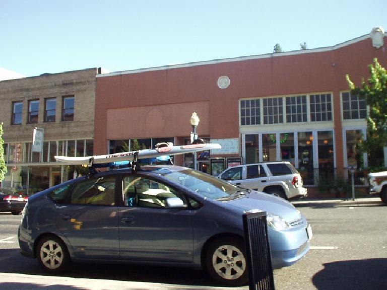 A Toyota Prius with a surfboard on top epitomizes the town pretty well! A Toyota Prius with a surfboard on top epitomizes the town pretty well!