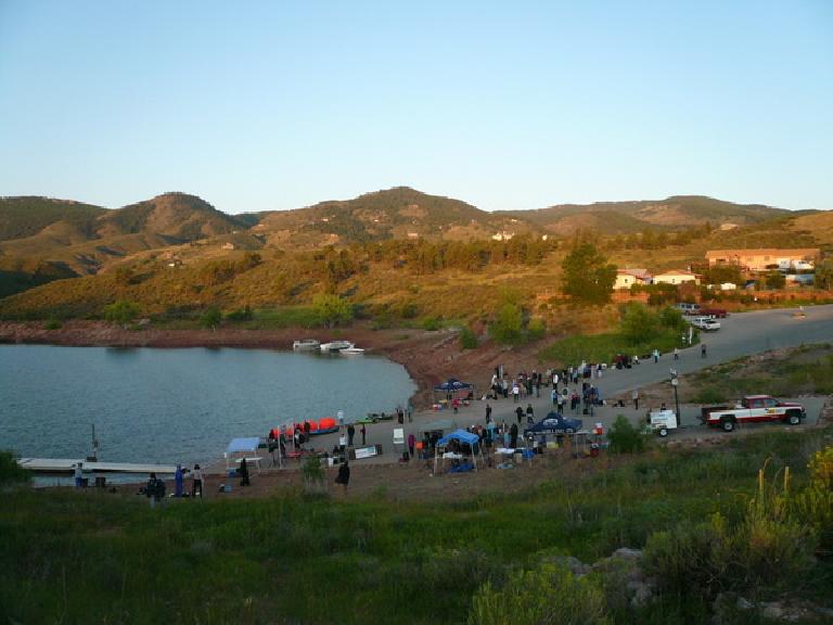 The Horsetooth 1- (and 2.4-) Mile Swim race venue.