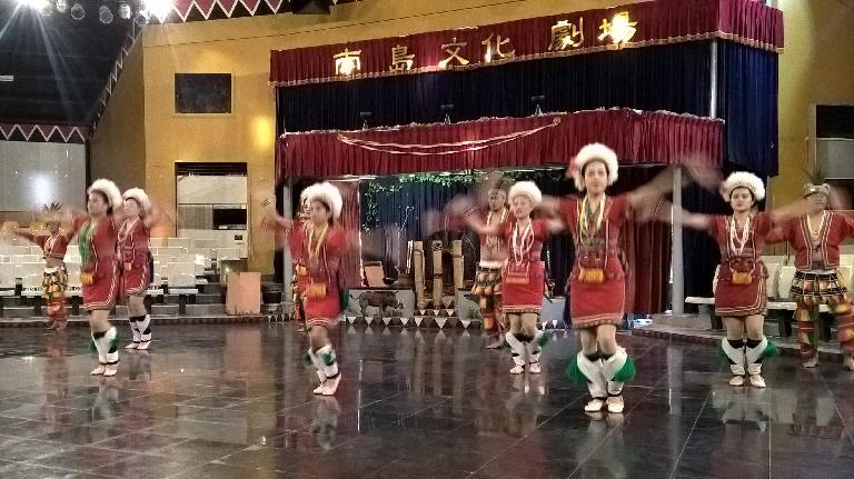 Indigenous people putting on a dance performance in the Xincheng Township of Hualien County, Taiwan.