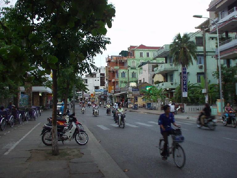 The main strip by the Perfume River in Hue. The main strip by the Perfume River in Hue.