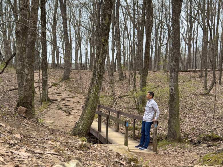 Me on the North Plateau Loop Trail at Monte Sano State Park in Alabama.