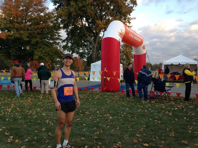 Felix Wong at the start of the 2015 Indianapolis Marathon.