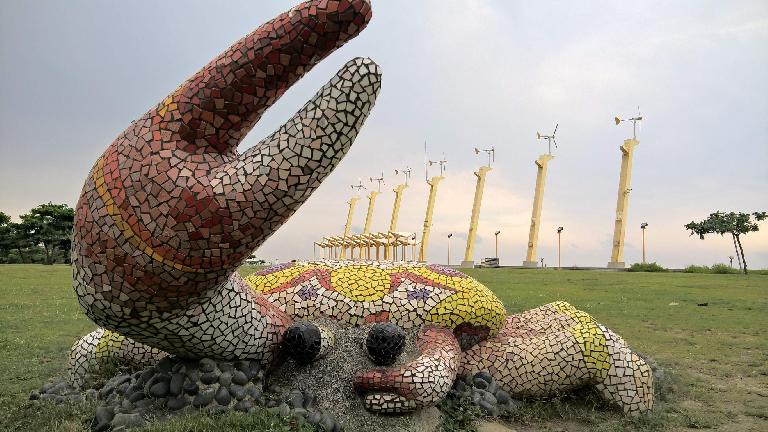 Giant crab at Cijin Windmill Park in Kaohsiung City, Taiwan.