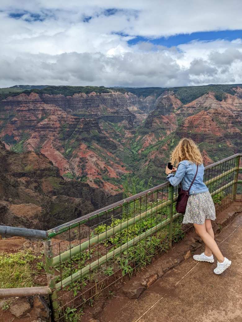 Andrea looking at Wimea Canyon.