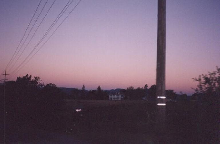 Just one of numerous spectacular early morning Napa Valley views: a mansion among a rising run.