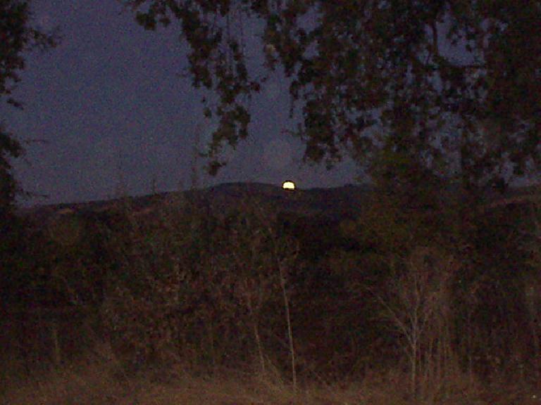 Mile 9, 6:33 a.m.: The early morning (and late evening) was lit by a full moon.