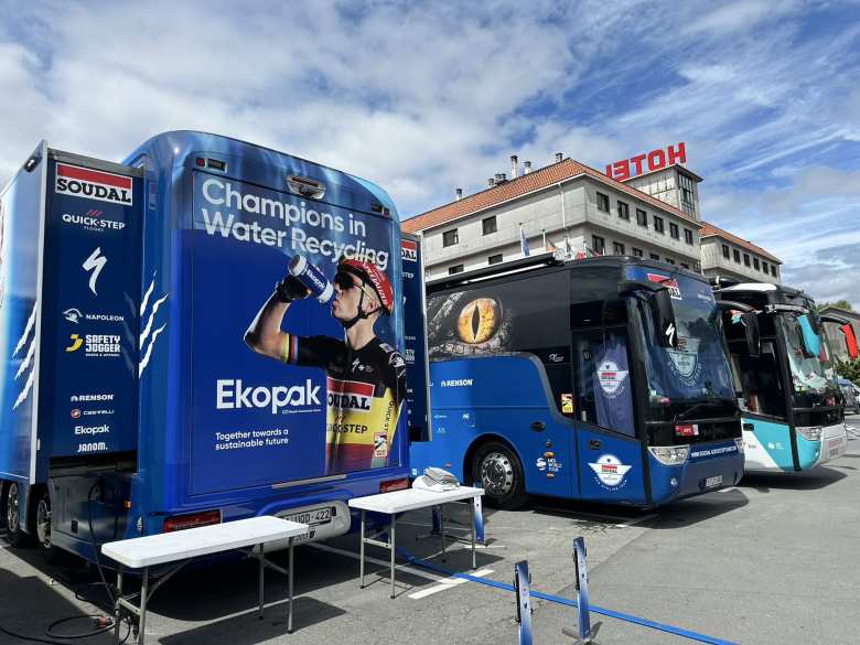 When we arrived at our hotel, we realized all the teams were staying there too. These are buses for Soudal Quick-Step (although they were going under the name T-Rex - Quick-Step for the race.)