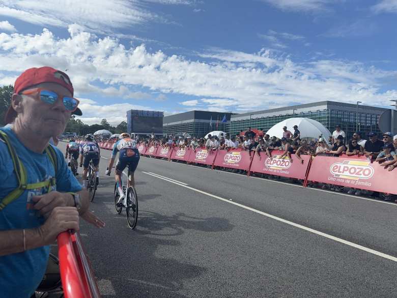 Eddie watching the race action.