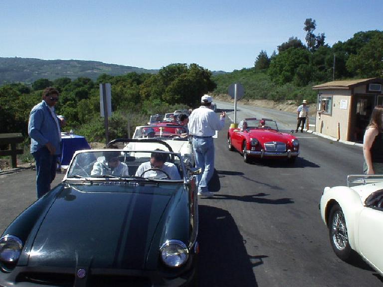 Sharon and I (along with Burt, my neighbor, and Nikki following in a white '63 MGB) got lost around seaside, but still made it to Laguna Seca at the same time as some of the others we initially caravaned with who went an entirely different route!
