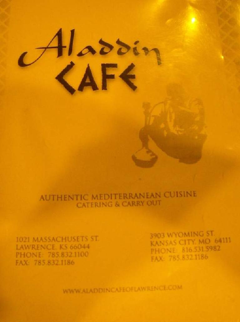 The Aladdin Cafe in Lawrence offered really good Mediterranean food for cheap. Highly recommended.
