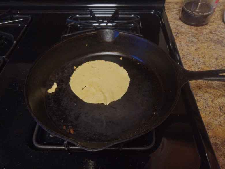 Making homemade tortillas.