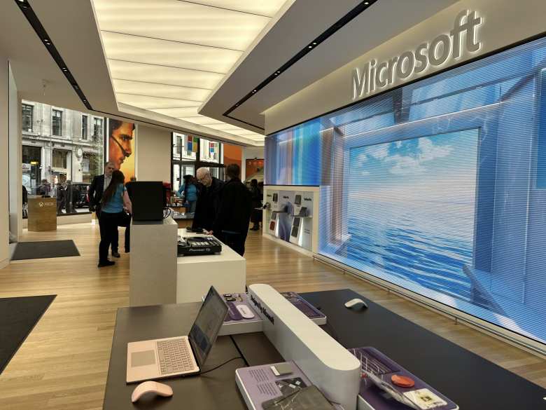 Inside one of the world's four remaining Microsoft retail stores.
