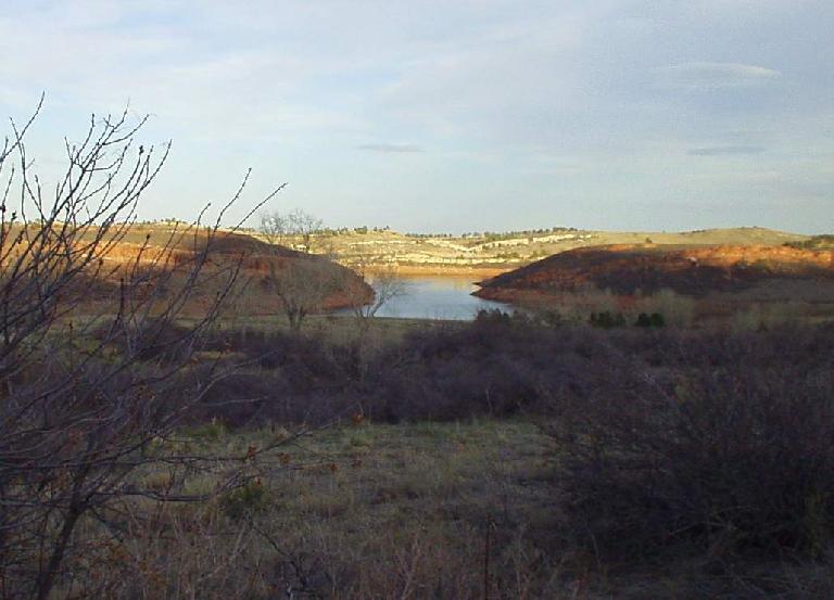 Beautiful Horsetooth Reservoir and red rock.