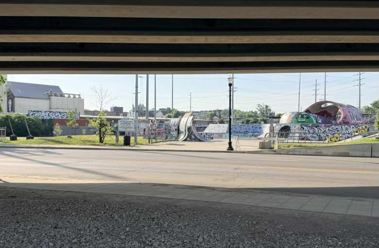 Just about the only graffiti I saw during my time in graffiti was at the David Armstrong Extreme Park, 