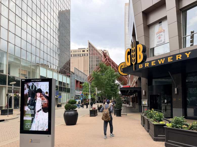 Fourth Street Live! is a retail and entertainment hub that is pedestrian-oriented and spans about a block.