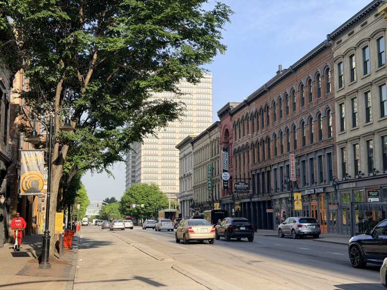 Main Street in Louisville, Kentucky—a.k.a. Bourbon City.