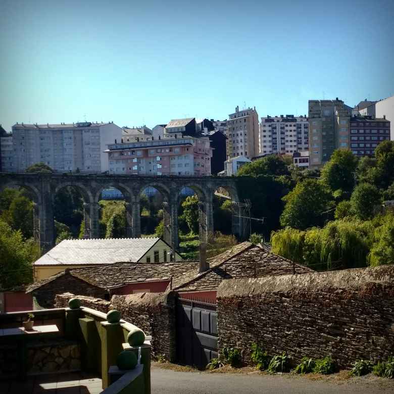 A Roman bridge in Lugo, Spain.