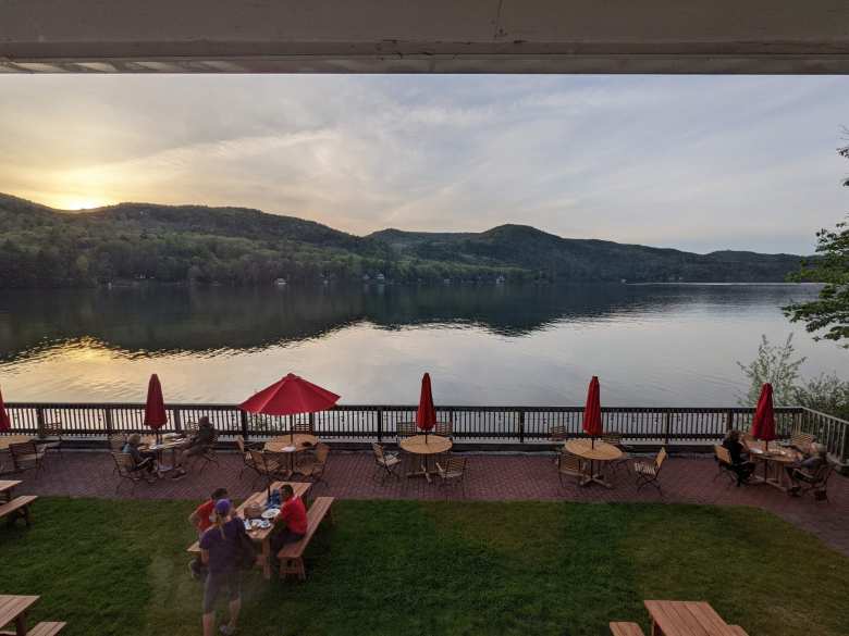 Lake Morey in Fairlee, Vermont, as seen from the Lake Morey Resort.